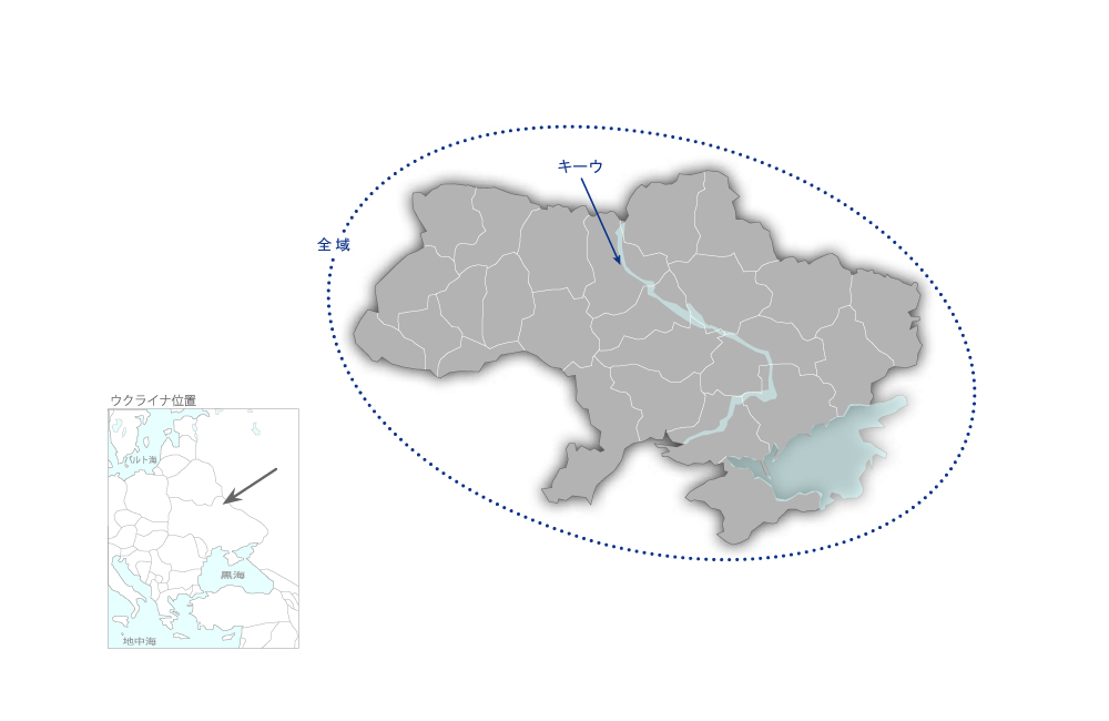 公共放送組織体制強化プロジェクトの協力地域の地図