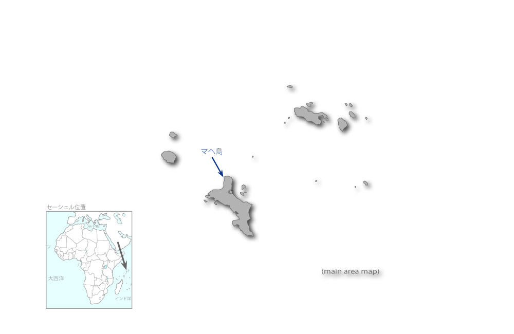 第二次マヘ島零細漁業施設整備計画の協力地域の地図