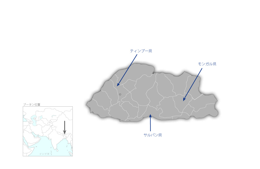 国立病院及び地域中核病院における医療機材整備計画の協力地域の地図