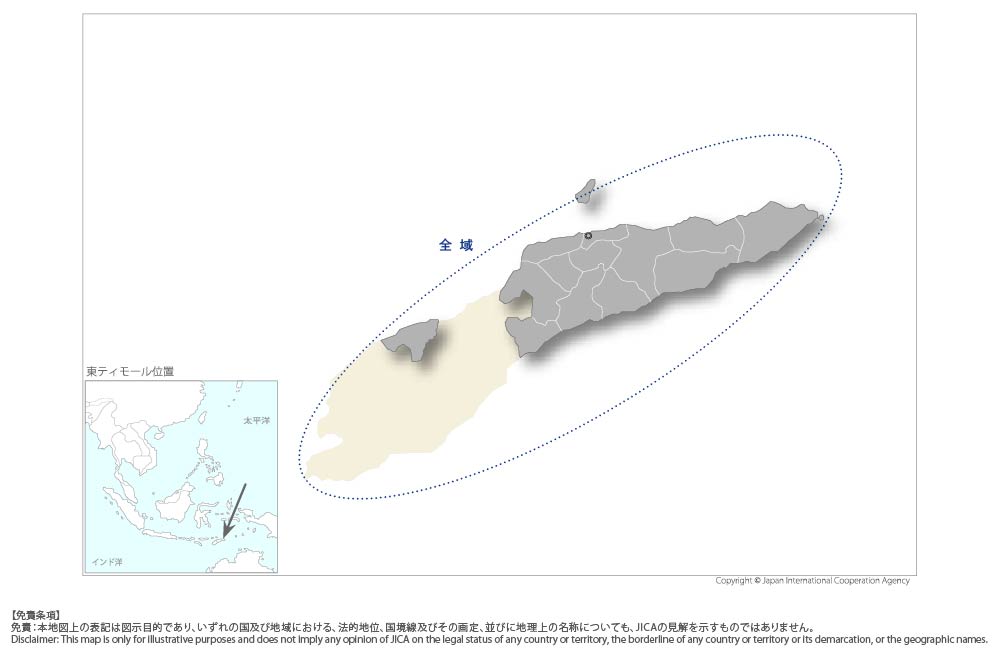 戦略的全国港湾開発マスタープランプロジェクトの協力地域の地図