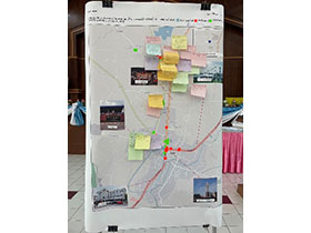 ワークショップ参加者のヒヤリハット体験を記したマップ