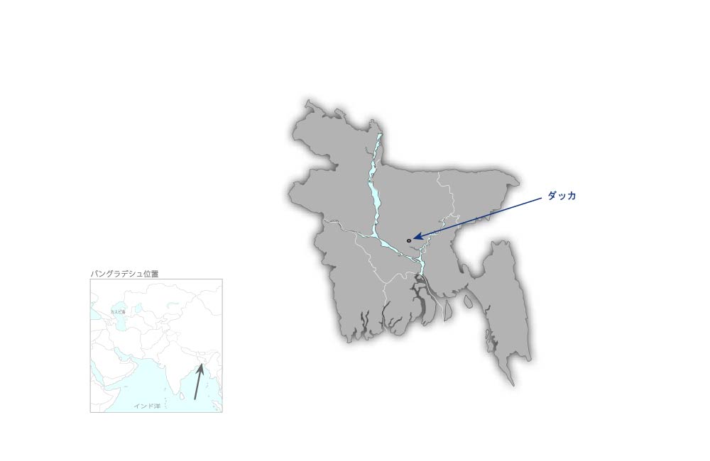 MRT沿線の公共交通指向型開発のための政策策定支援プロジェクトの協力地域の地図