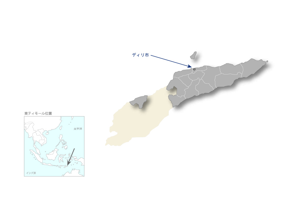 水道公社事業運営改善プロジェクトの協力地域の地図
