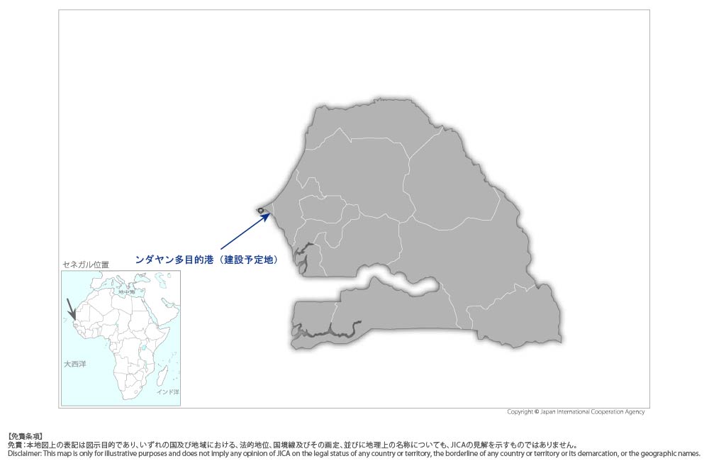 ンダヤン多機能港開発マスタープラン策定プロジェクトの協力地域の地図