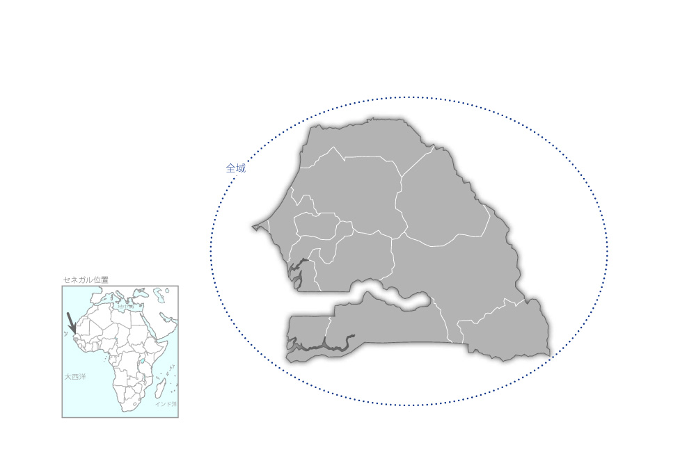 母子保健サービス改善プロジェクト(フェーズ2)の協力地域の地図