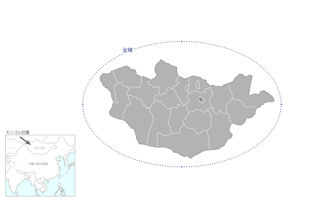 障害児のための教育改善プロジェクト フェーズ2の協力地域の地図