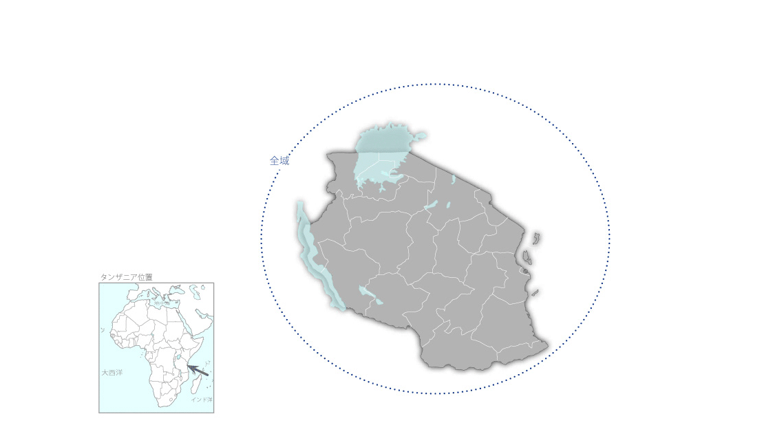 コメ振興能力強化プロジェクトの協力地域の地図