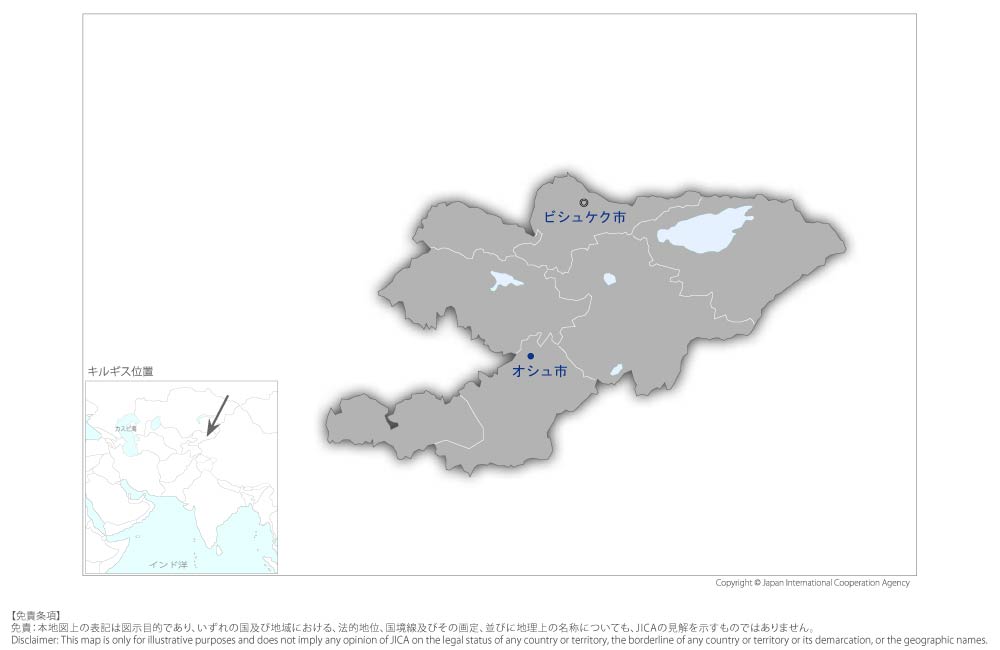 衛星データ・領域化学輸送モデルを用いた大気汚染評価システムの開発と大気汚染および室内空気汚染対策に関する新拠点の形成の協力地域の地図