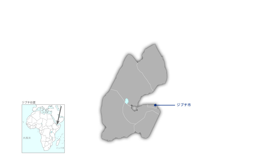 バルバラ地区ナッシブにおける小中学校建設計画の協力地域の地図