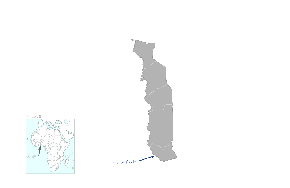 村落給水計画（1期）の協力地域の地図