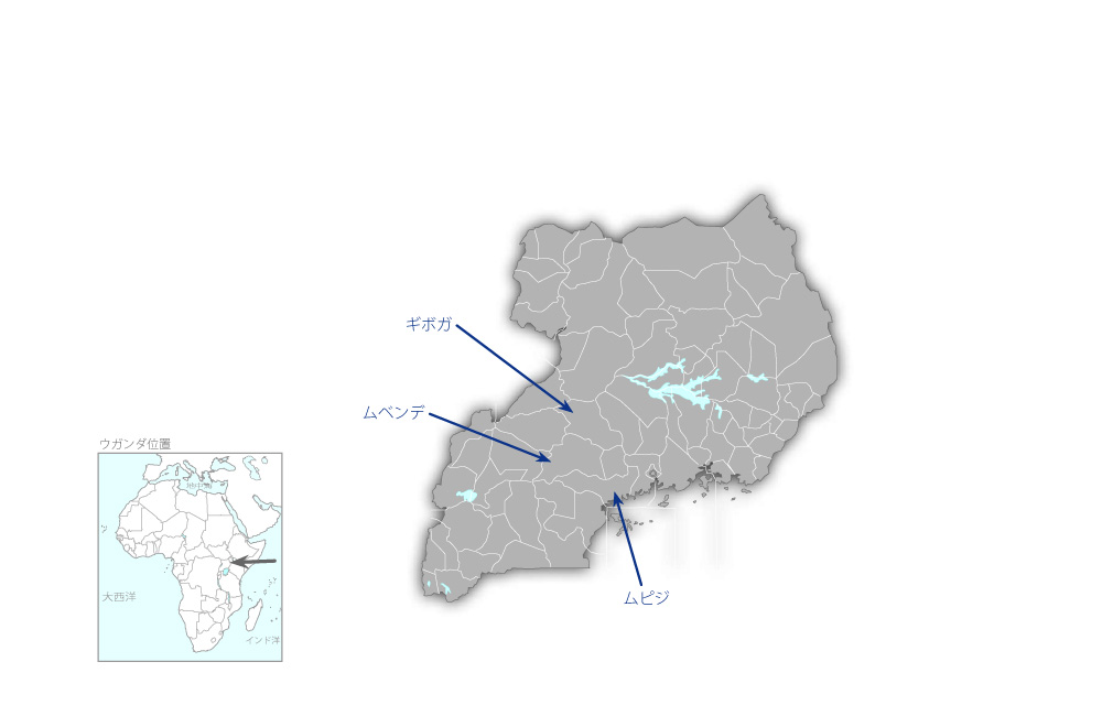 地方給水計画（第2期）の協力地域の地図
