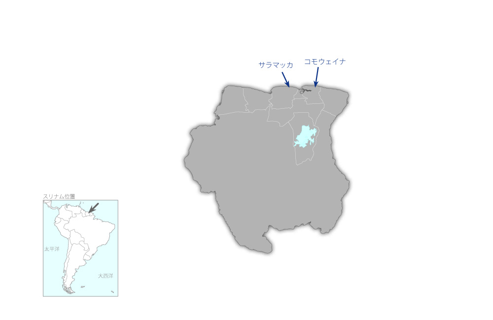 コモウェイナ及びサラマッカ地区配電網拡張計画の協力地域の地図