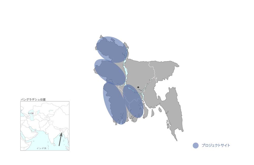 農村地域配電網整備事業の協力地域の地図