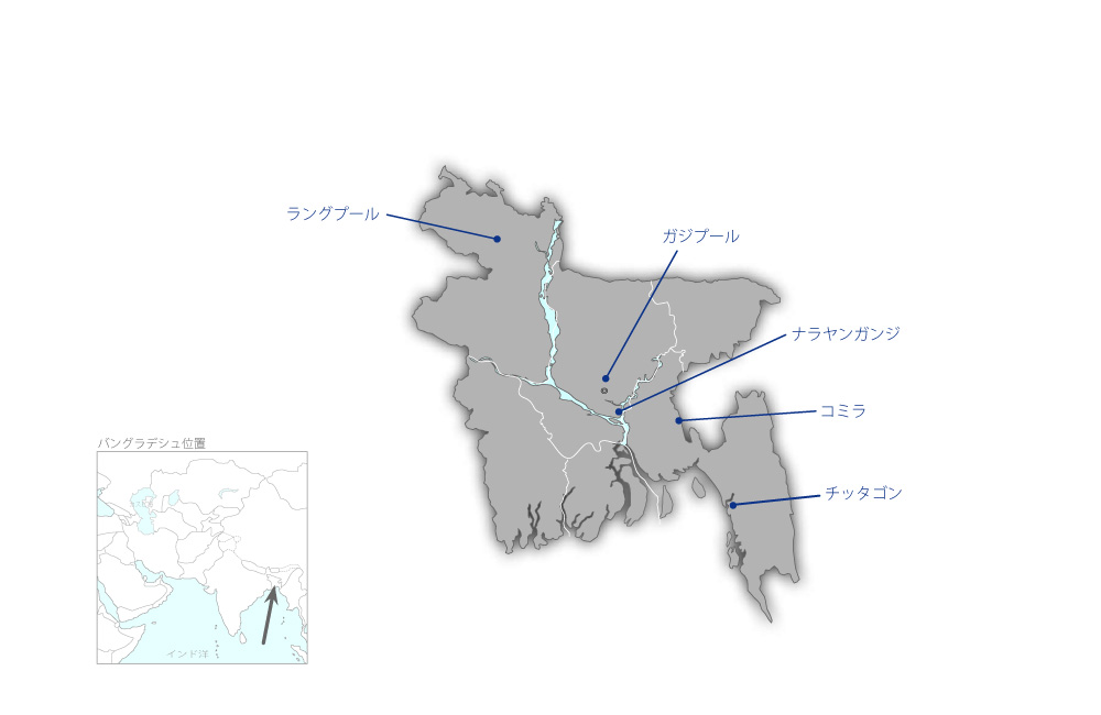 包括的中核都市行政強化事業の協力地域の地図