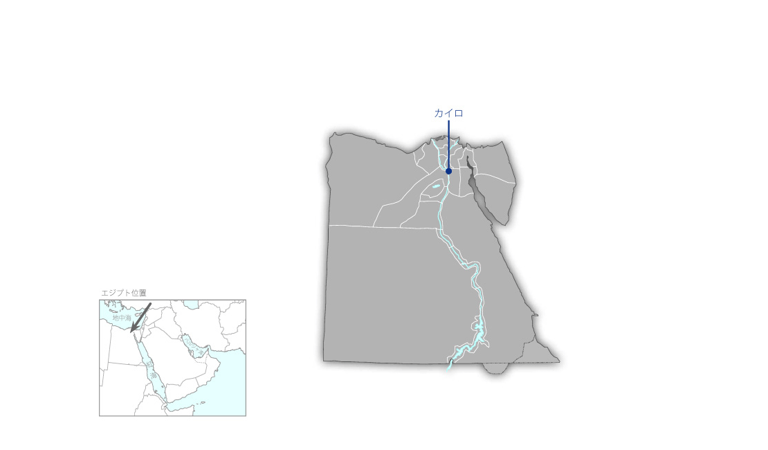 カイロ地下鉄四号線第一期整備事業（III）の協力地域の地図