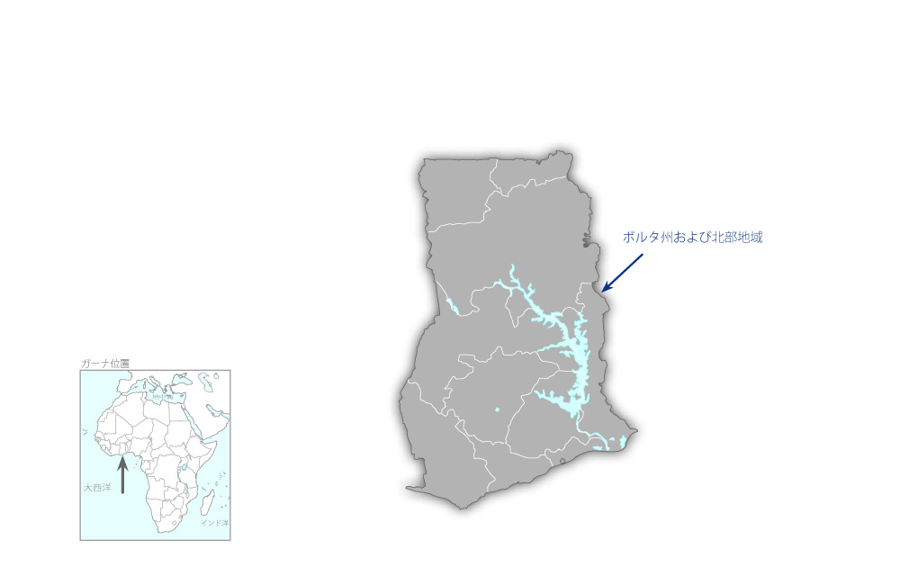 水道セクターリハビリ事業の協力地域の地図