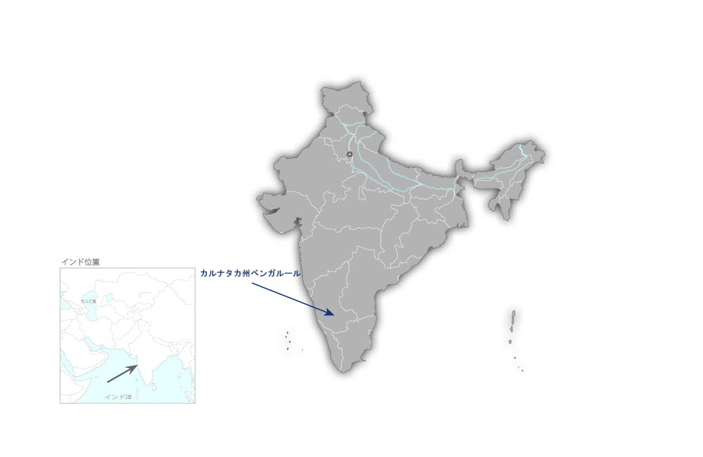 バンガロール配電網設備高度化事業の協力地域の地図