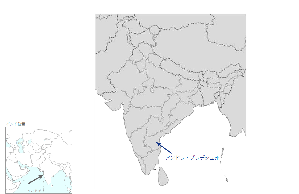 ハイデラバード都市圏送電網整備事業の協力地域の地図