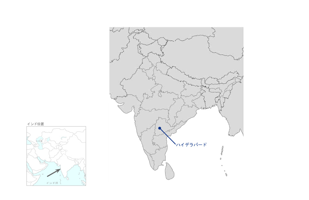 ハイデラバード外環道路建設事業（フェーズ2）の協力地域の地図