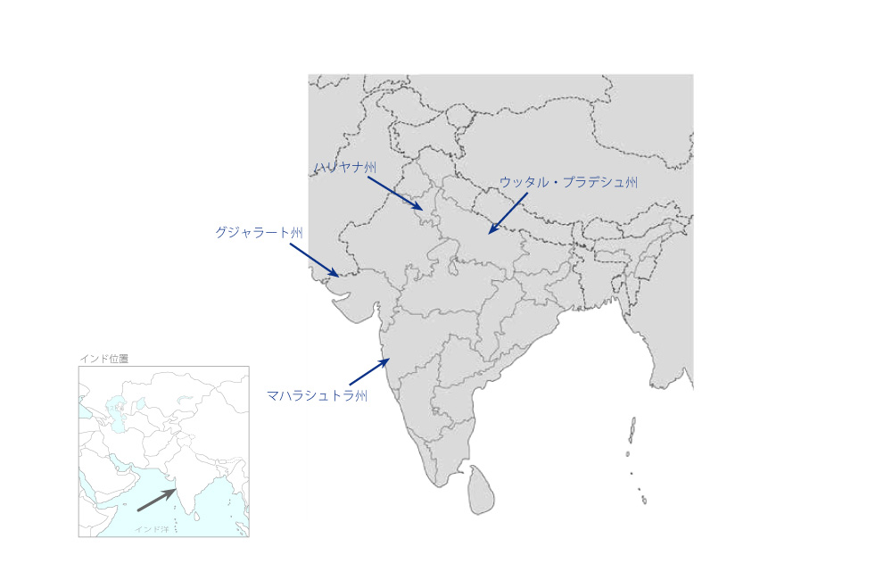 貨物専用鉄道建設事業（フェーズ2）（2）の協力地域の地図