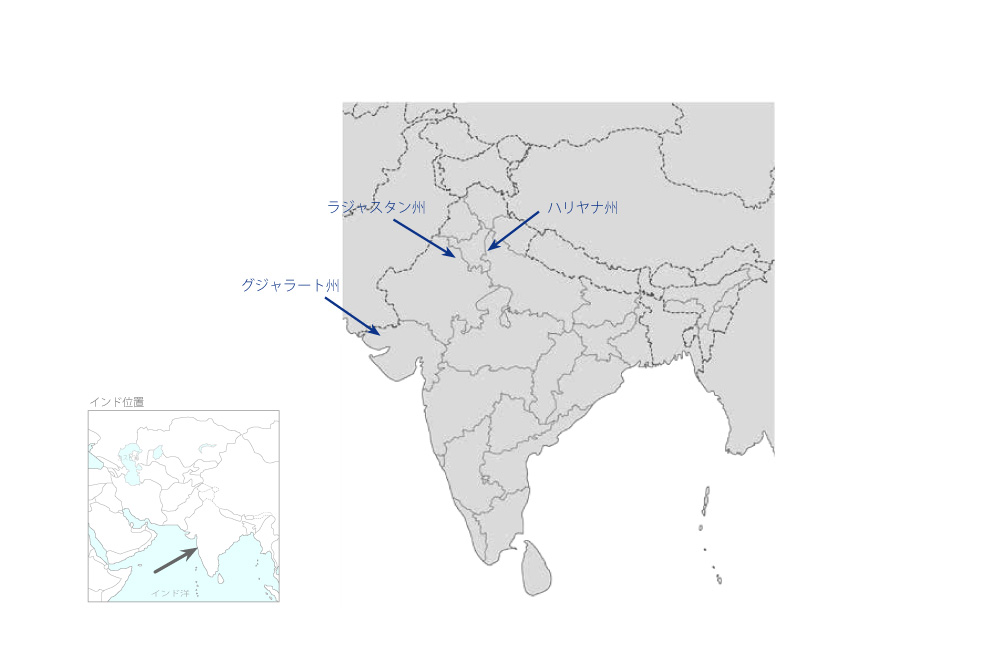 貨物専用鉄道建設事業（フェーズ1）（3）の協力地域の地図