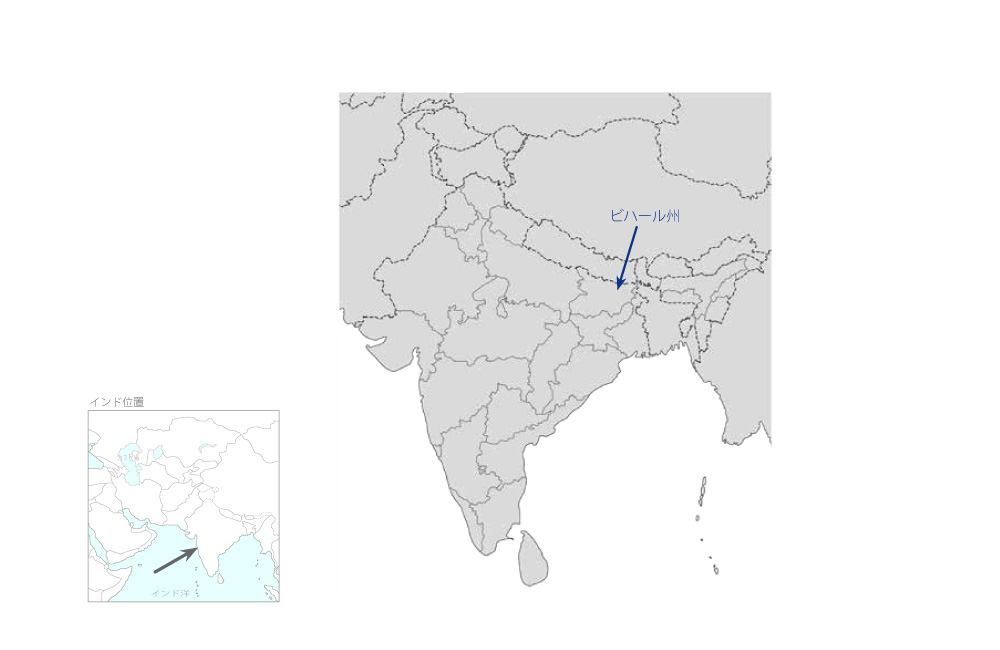 東ガンダック用水路水力発電事業の協力地域の地図