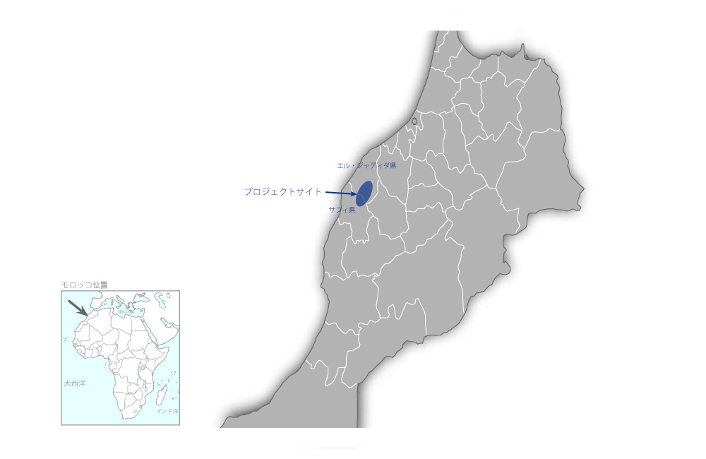 アブダ・ドゥカラ潅漑事業の協力地域の地図