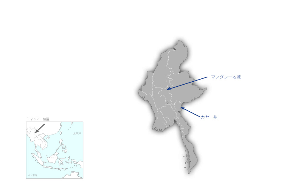 水力発電所改修事業の協力地域の地図