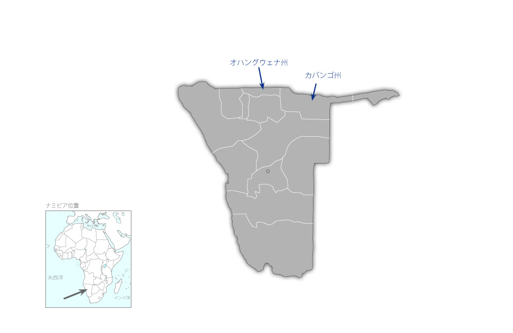 ルンドゥ-エルンドゥ間道路改善事業の協力地域の地図