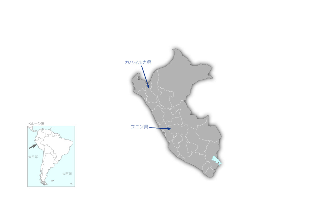 エルニーニョ被災道路修復事業の協力地域の地図