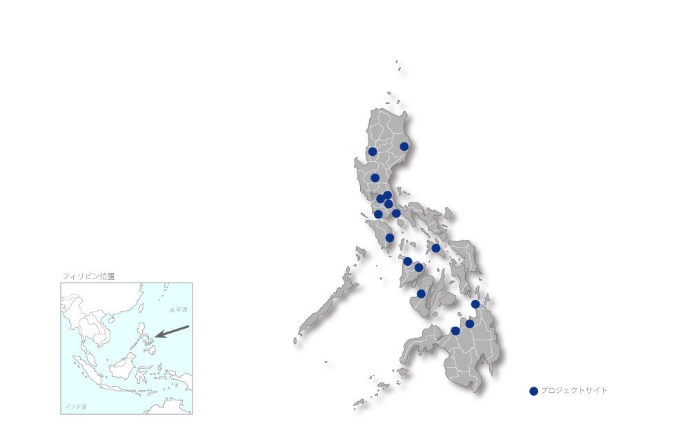 地方都市水道整備事業（5）の協力地域の地図