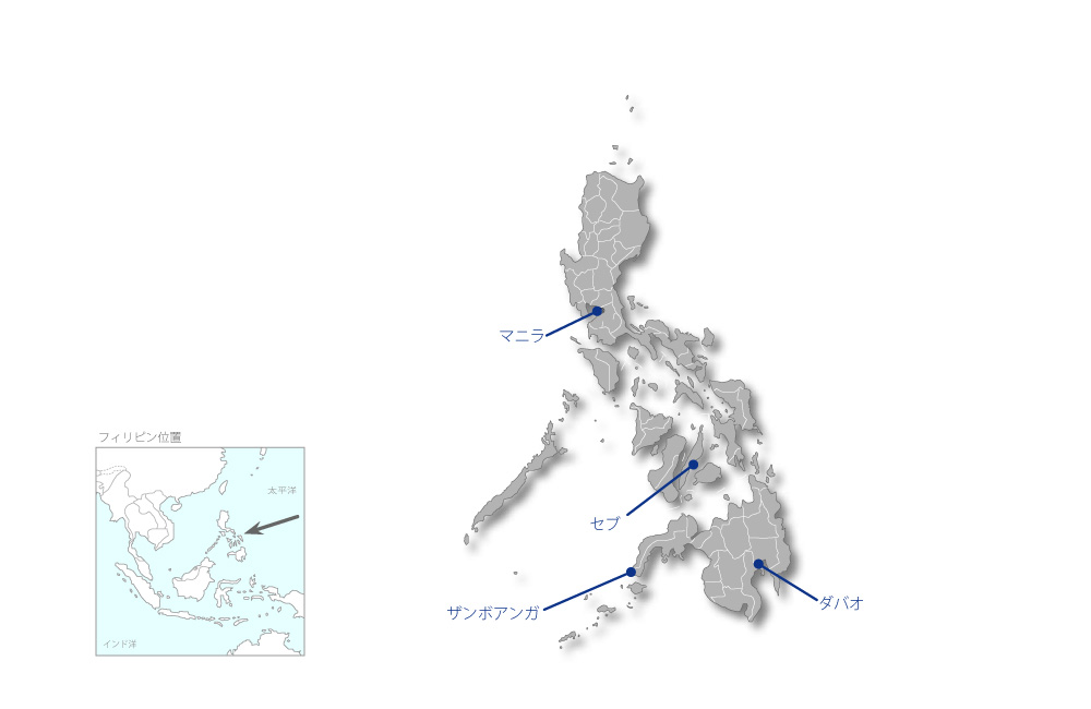 幹線道路網整備事業（3）の協力地域の地図