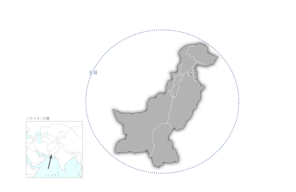 ポリオ撲滅事業の協力地域の地図