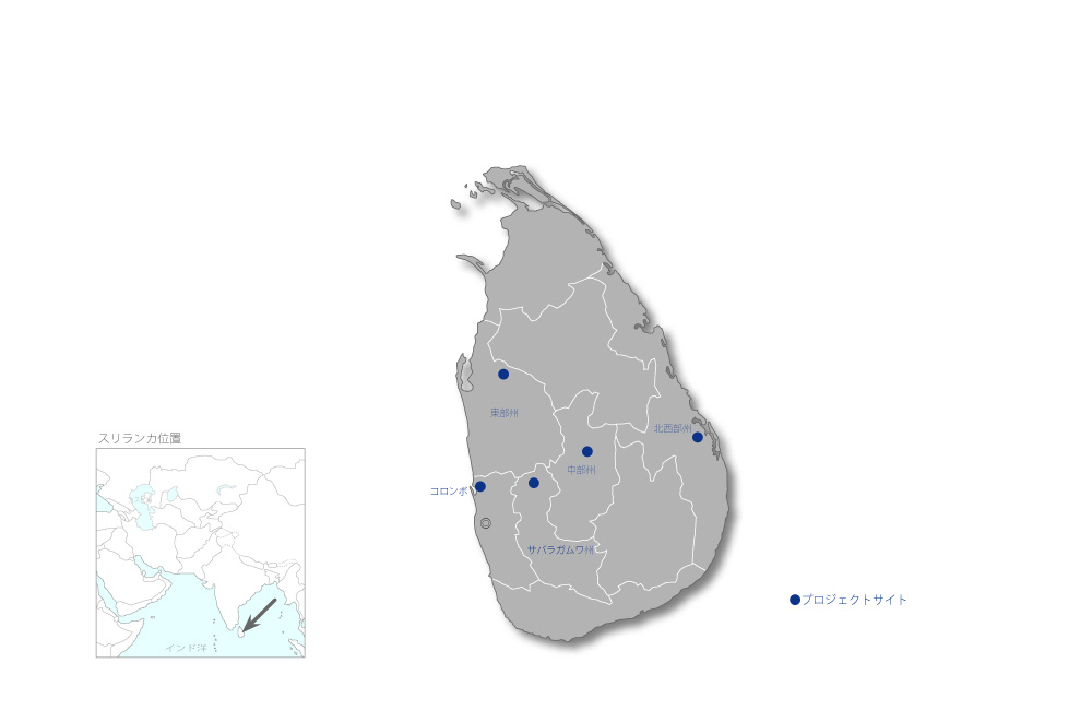 地方基礎社会サービス改善事業の協力地域の地図