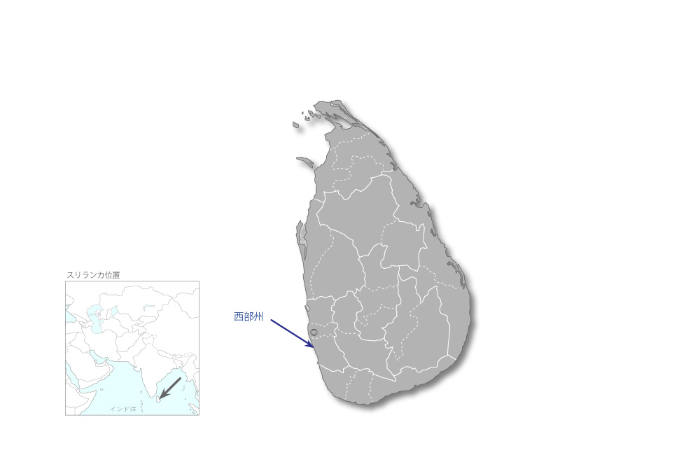 コロンボ都市交通システム整備事業（第一期）の協力地域の地図