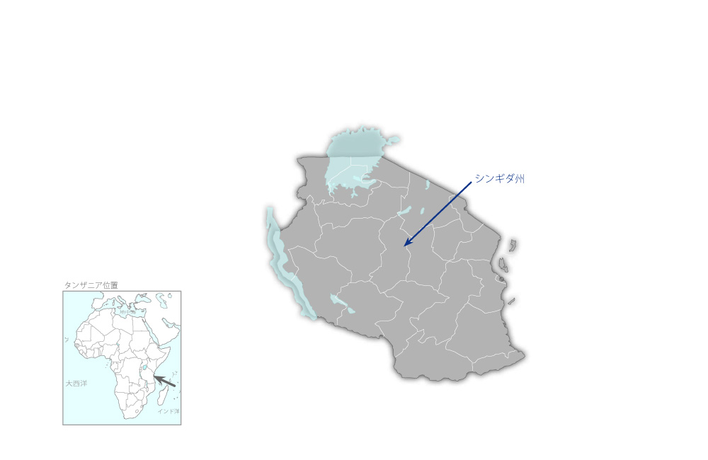 ケニア-タンザニア連系送電線事業の協力地域の地図