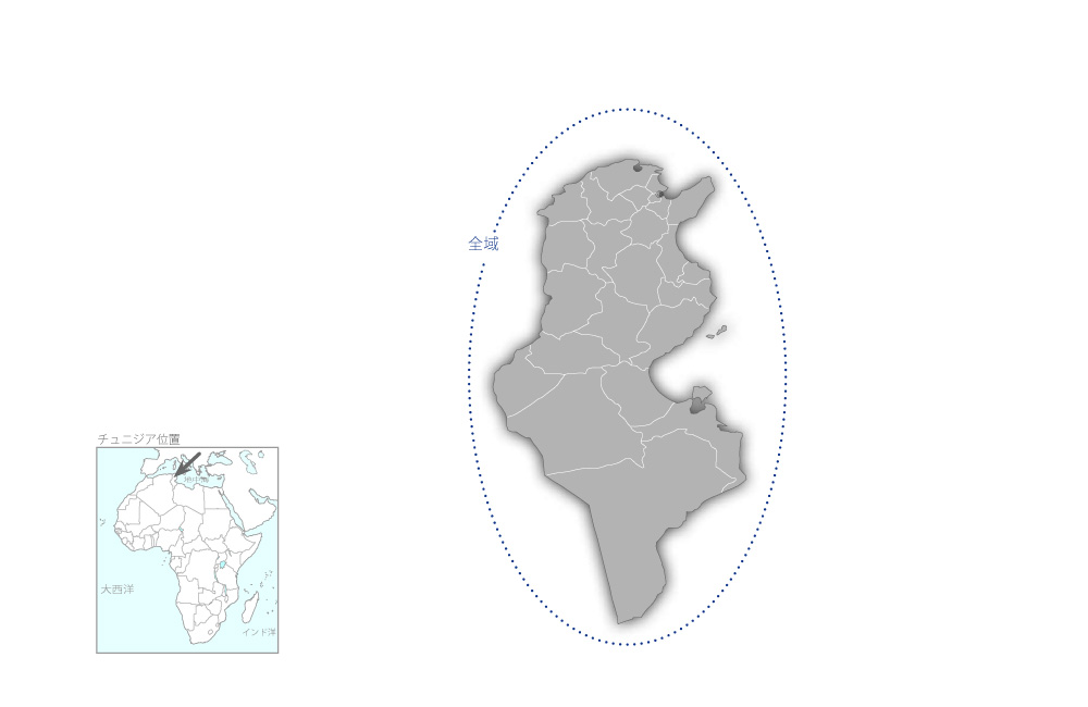 通信網整備事業（2）の協力地域の地図
