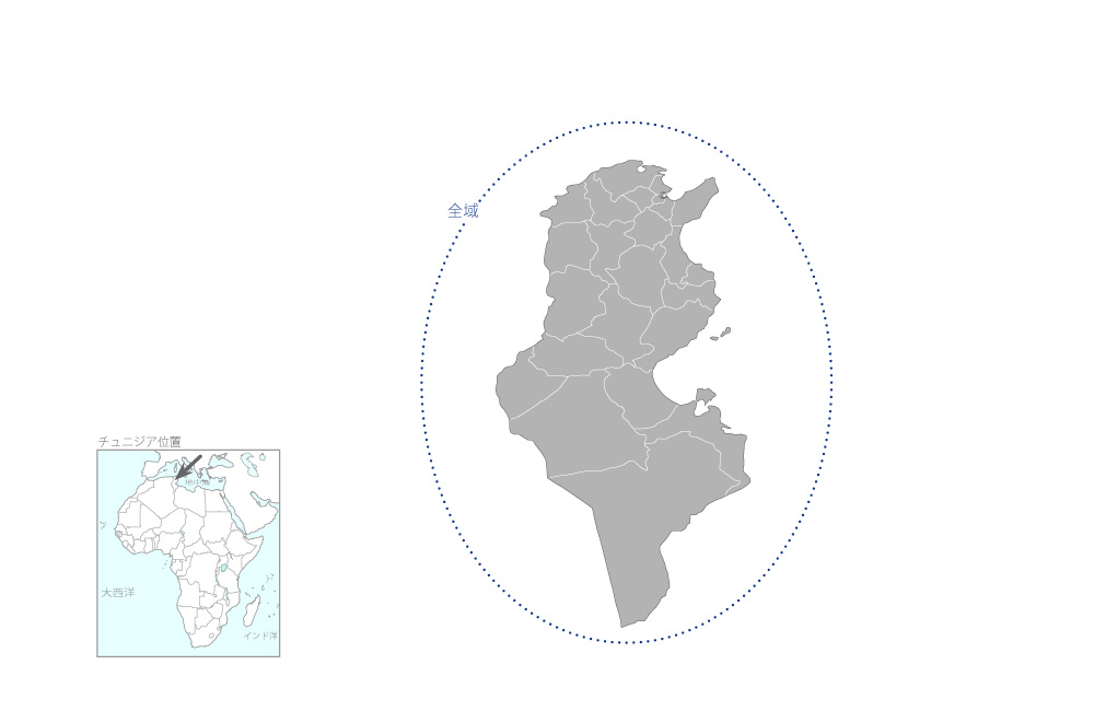 民間投資支援事業の協力地域の地図