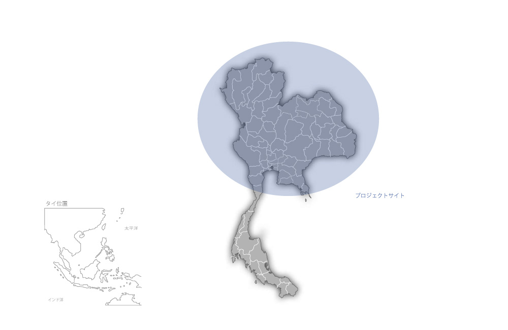 PEA送電網拡充事業（4）の協力地域の地図