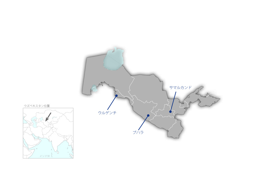 地方3空港近代化事業の協力地域の地図