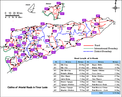 Timor-Leste Branch Roads Project Map