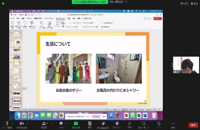 遠藤さんの職場で着られるスリランカの民族衣装「サリー」