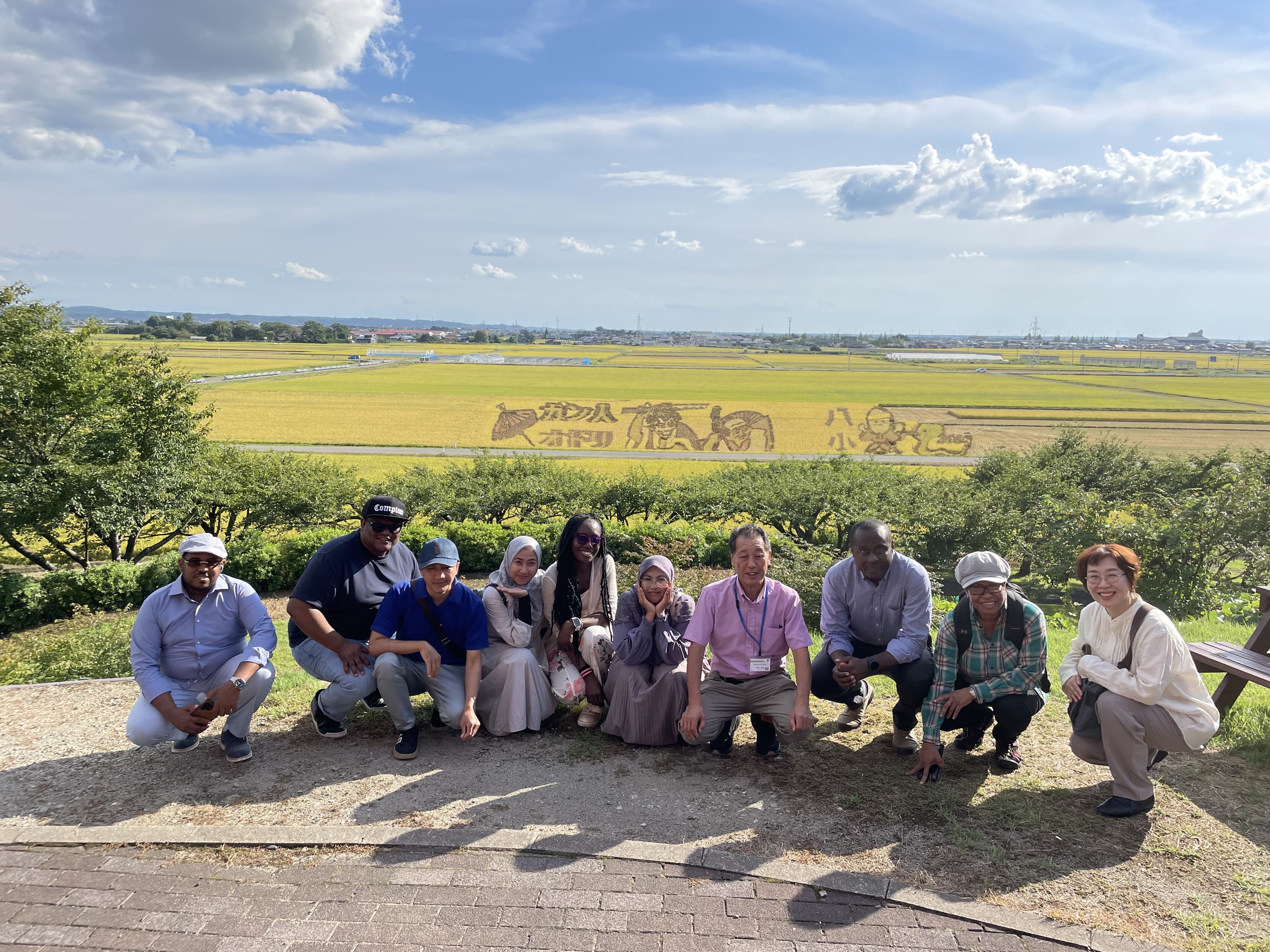 田んぼアート：緻密に計算して植えられた田んぼアートに驚いていました