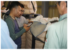 横田農場での本邦受入活動の様子