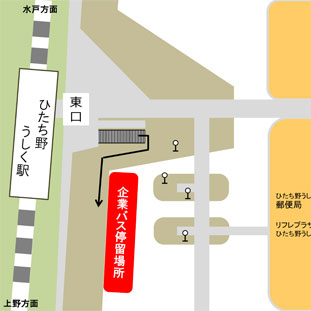 【地図】ひたち野うしく駅案内