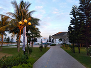 The exhibition was held in front of the venue of the ASEAN Ministerial Meeting on Disaster Management (AMMDM), the white one on the right side.