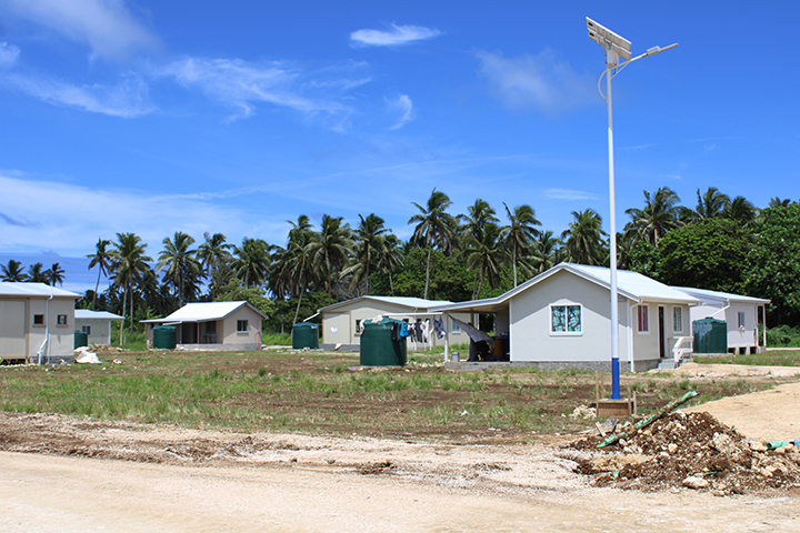 Houses built for the residents of Atatā Island, who were all evacuated.