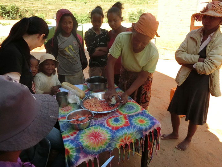 Making jam from locally harvested guavas.