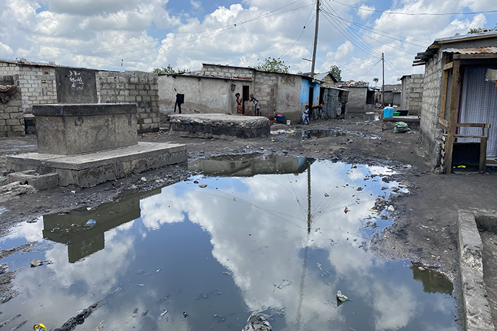 Compound flooded with water
