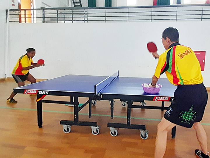 Tommy being coached by Takashima.